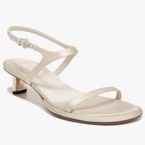 VINCE Ester Kitten Heel Sandals Ivory Marble Cream Size 6.5